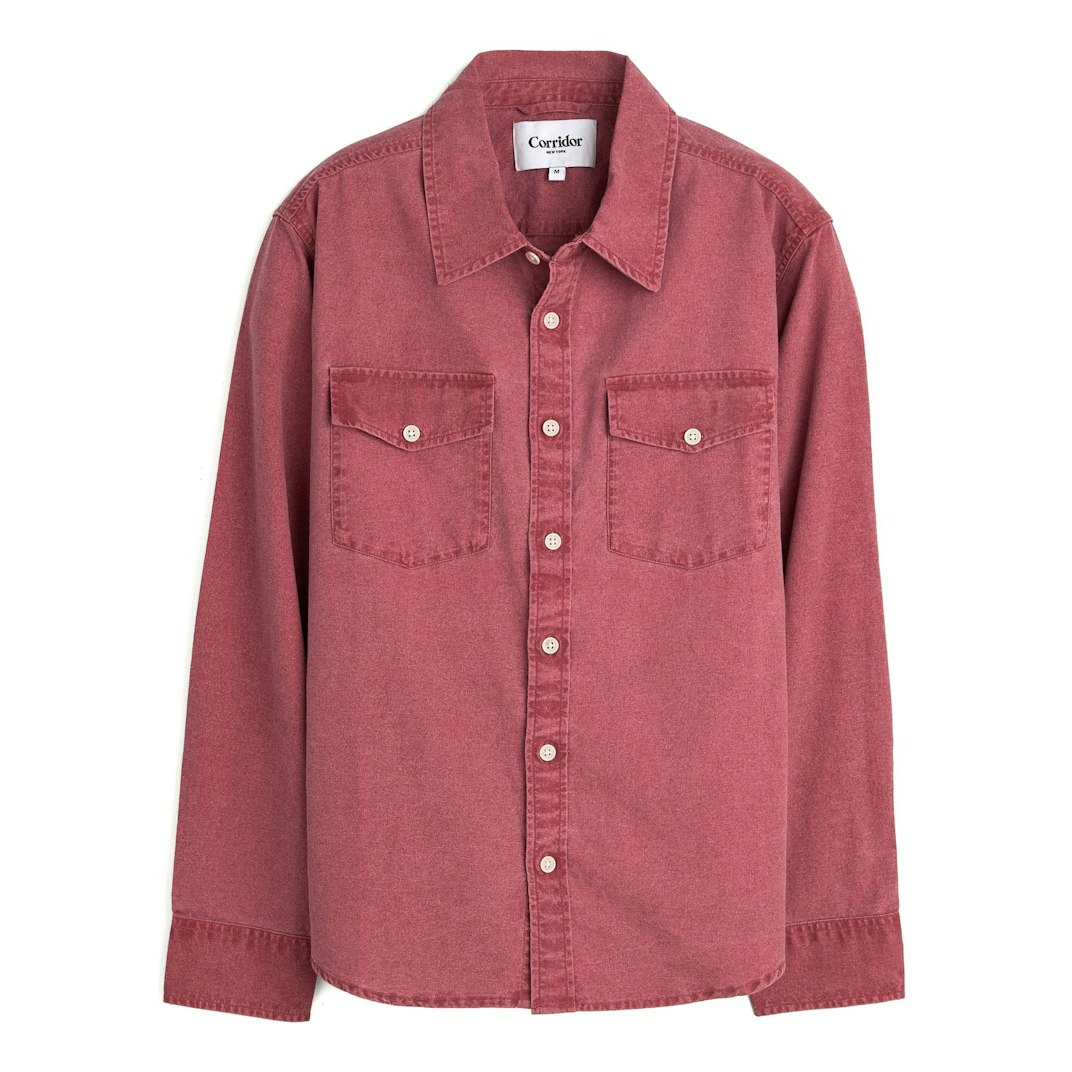 96730_Corridor_Pigment_Dye_Canvas_Long_Sleeve_Shirt_Red_01_Product_on_White