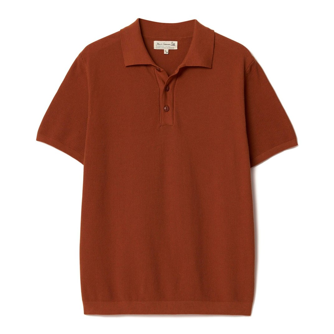 96746_Merz_b._Schwanen_1996_Pique_Cotton_Polo_Shirt_Caramel_01_Product_on_White