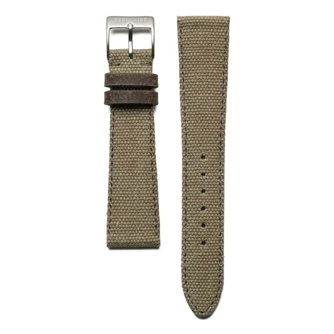97523_Veblenist_Rocco_Canvas_Watch_Strap_Dark_khaki_01_Product_on_White